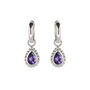 February Birthstone Amethyst Sterling Silver Huggie Hoop Earrings, thumbnail 2 of 12