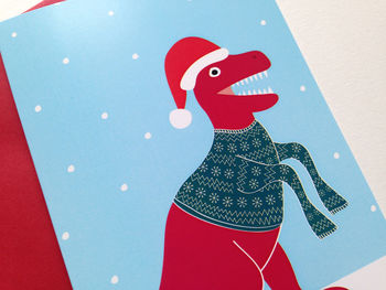 Funny Dinosaur Christmas Card, 2 of 2