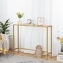 Gold Hallway Tempered Glass Console Entryway Table, thumbnail 1 of 9