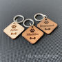 Personalised Wooden Diamond Shaped Pet ID Tag, thumbnail 3 of 5