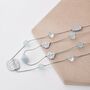 Long Matt Silver And Blue Beaded Necklace, thumbnail 2 of 3