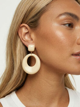 Cream Statement Drop Earrings, 5 of 5