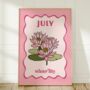 July Birth Month Water Lily Flower Print, thumbnail 4 of 4