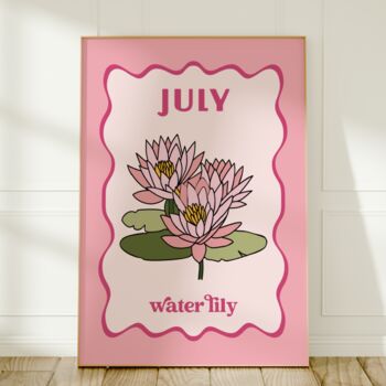 July Birth Month Water Lily Flower Print, 4 of 4