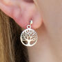 Sterling Silver Circle Tree Of Life Earrings, thumbnail 3 of 7