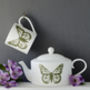 Butterflies Personalised Hand Decorated Oval Teapot, thumbnail 1 of 2