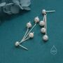 Sterling Silver Natural Freshwater Pearl Drop Dangle Earrings, thumbnail 2 of 12
