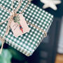 Green Gingham Christmas Wrapping Paper Set, thumbnail 2 of 5