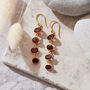 Ruby Pebble Gold Plated Silver Drop Earrings, thumbnail 6 of 8
