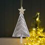 Wooden Tree With Gold Star Hanging Christmas Decoration, thumbnail 2 of 3