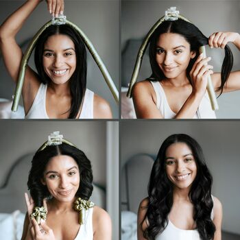 Silk Addict 100% Mulberry Silk Heatless Curler Set Olive Green, 5 of 7