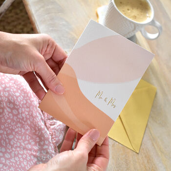 Mr And Mrs Gold Foiled Petal Card, 2 of 2
