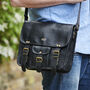 Leather Satchel With Front Pocket Midi, thumbnail 7 of 11