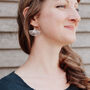 'Gossamer Ginkgo' Ethical Hand Beaten Steel Earrings, thumbnail 2 of 7