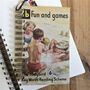 'Fun And Games' Upcycled Notebook, thumbnail 1 of 4