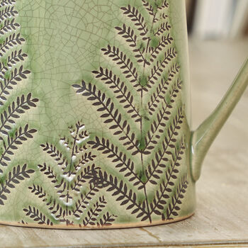 Fern Green Ceramic Pitcher Vase, 6 of 9
