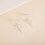 Silver Colour Linked Small Hoop Drop Earrings, thumbnail 3 of 3