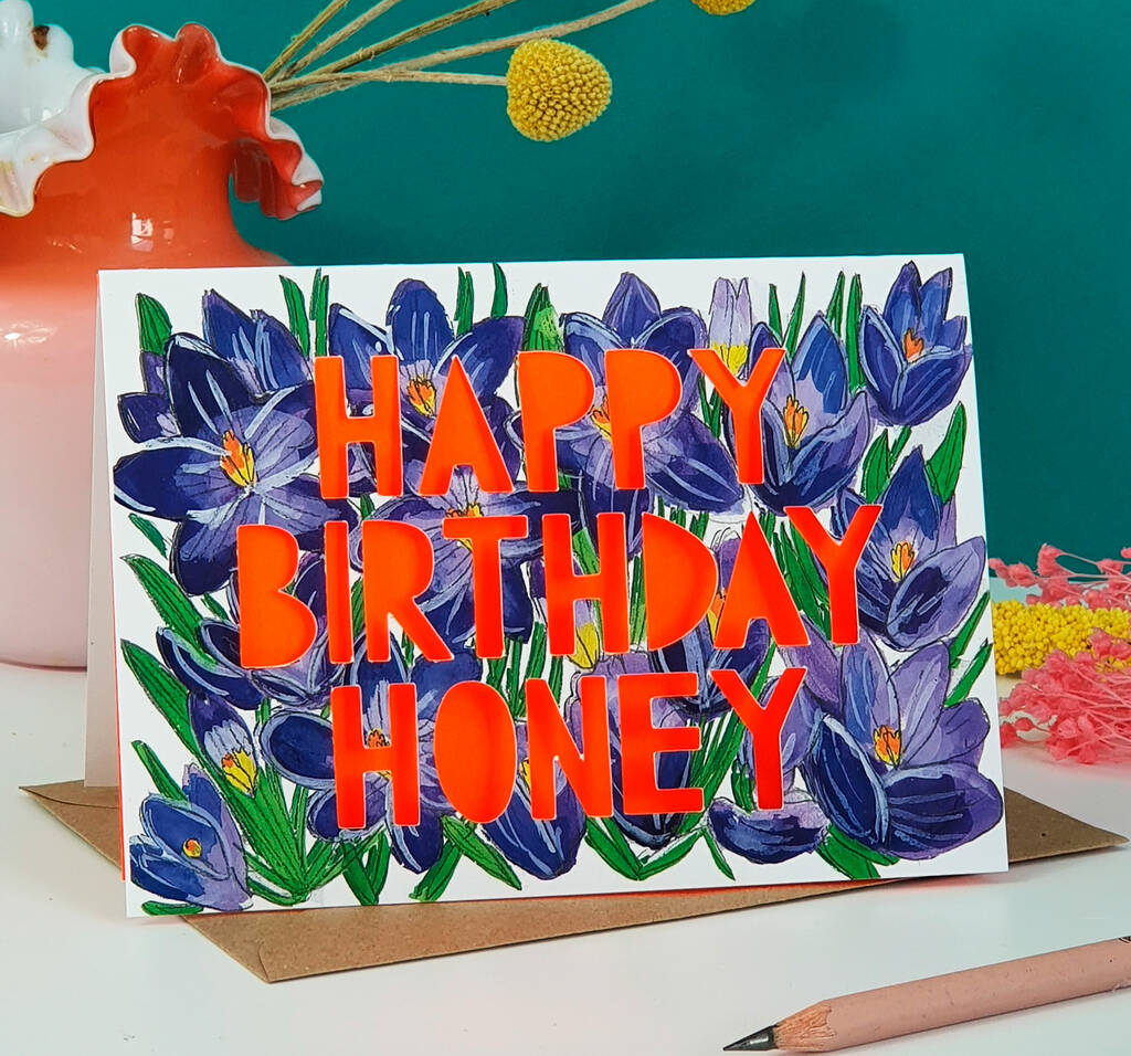Happy Birthday Honey Paper Cut Birthday Card, 1 of 4