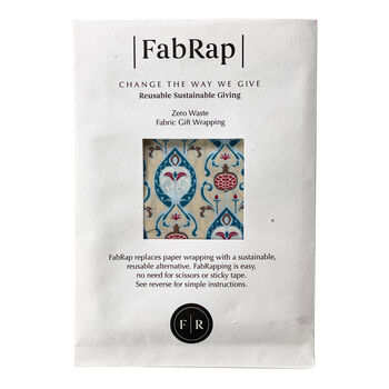 Fabric Gift Wrap Reusable Furoshiki Teal Floral, 4 of 7