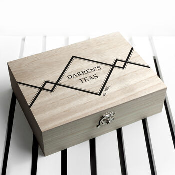Personalised Gentlemen's Wooden Tea Box With Tea, 4 of 9