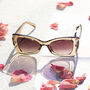 Brown Chunky Triangle Cat Eye Sunglasses, thumbnail 1 of 4