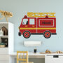 Personalised Fire Engine Wall Sticker Room Decor Art, thumbnail 1 of 3