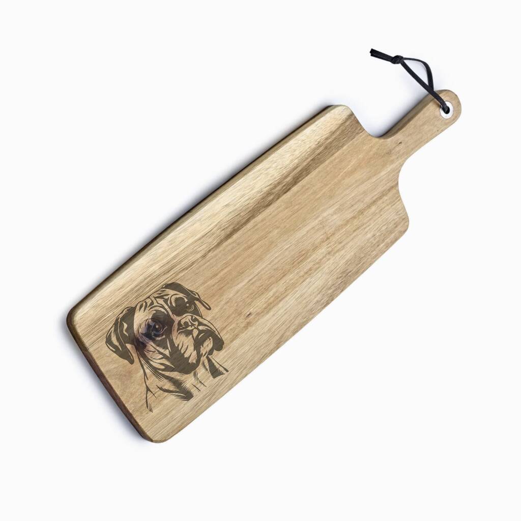 Personalised Boxer Engraved Acacia Serving Board, 1 of 2