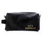 Personalised Message Luxury Faux Leather Black Wash Bag, thumbnail 7 of 7