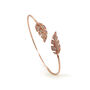 Rhodium, Gold Or Rose Gold Plated Pave Leaf Bangle, thumbnail 4 of 12