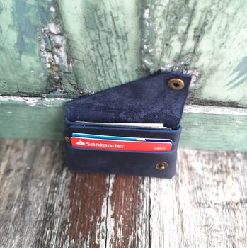 Navy Oiled Leather Wallet, 4 of 8