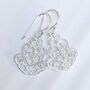 Sterling Silver Dangly Indian Hearts Earrings, thumbnail 3 of 8