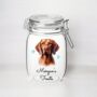 Personalised Vizsla Kilner Style Dog Treat Jar, thumbnail 2 of 2
