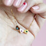 Family Birthstone Sliding Hearts Necklace, thumbnail 1 of 8