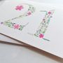 21st Floral Birthday Card, thumbnail 2 of 2