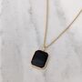 'The Rectangle' Black Tourmaline Gold Plated Necklace, thumbnail 3 of 7