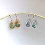 Brushed Drop And Turquoise Earrings, thumbnail 5 of 6