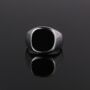 Stainless Steel Silver Signet Ring, Black Onyx Ring For Men, thumbnail 6 of 10