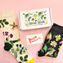 Set Of Two Pairs Floral And Birds Socks In A Box, thumbnail 1 of 7