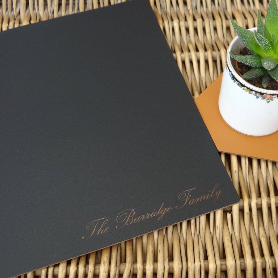 personalised leather placemats by artbox