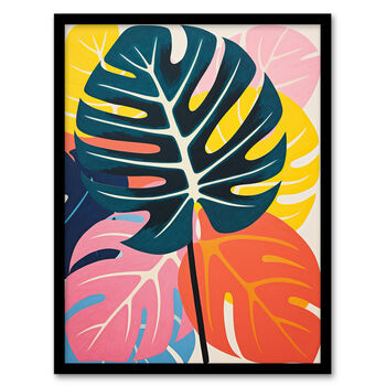 Magical Monstera Multicoloured Leaf Wall Art Print, 5 of 6