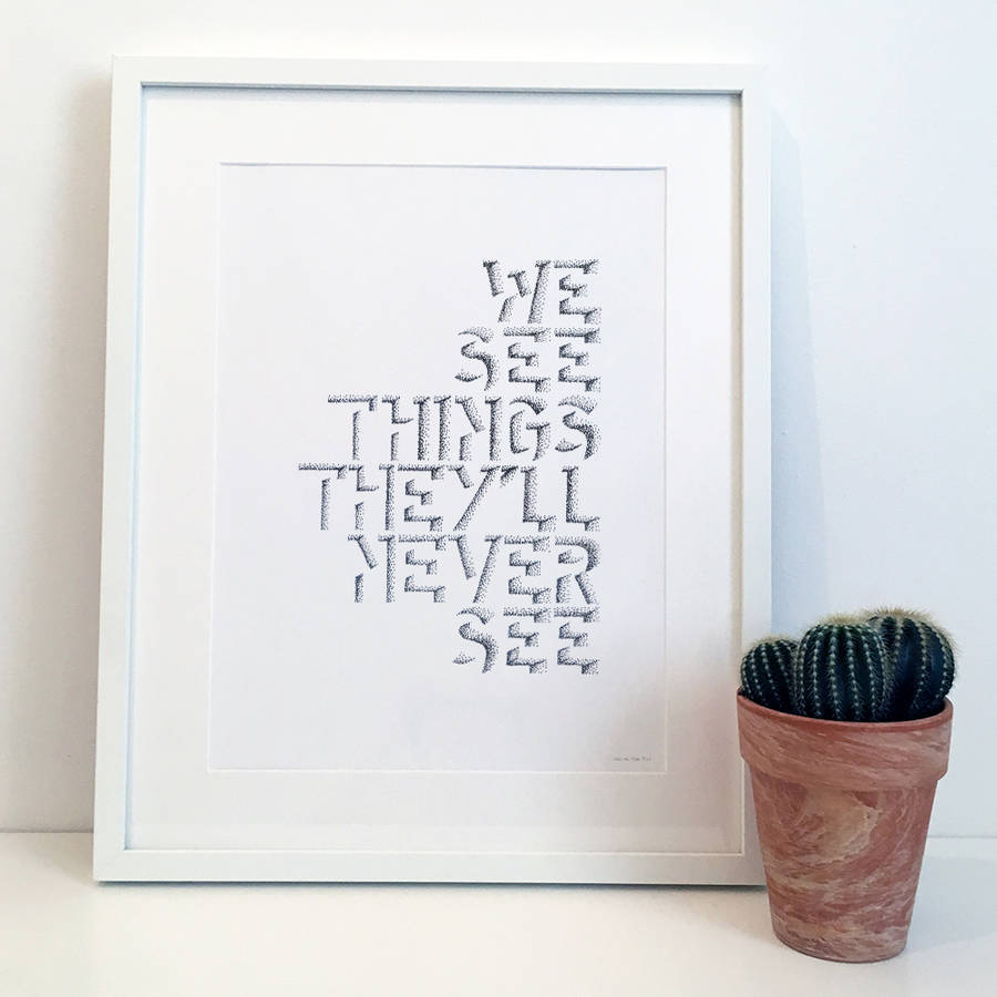 'We See Things' Oasis Lyrics Typography Print, 1 of 7