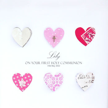 Personalised Holy Communion Paper Hearts, 3 of 7
