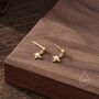Tiny White Opal Star Dangle Stud Earrings, thumbnail 5 of 11