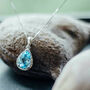 Blue Topaz 925 Sterling Silver Pear Drop Necklace, thumbnail 4 of 5