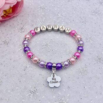 Personalised Cousin Bracelet Gift, Baby Shower Gift, 2 of 12