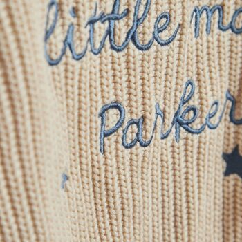 Personalised Mummy's Little Man Oatmeal Cardigan, 3 of 3
