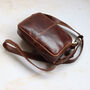 Brown Leather Pocket Crossbody Shoulder Bag, thumbnail 3 of 5