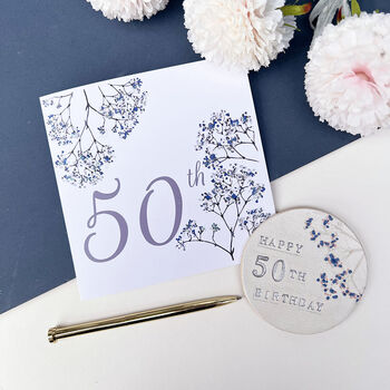 50th Birthday Floral Coaster, 5 of 8