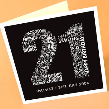 Personalised Name And Date 21st Birthday Card, 2 of 6