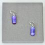 Purple Glass Earrings On Sterling Silver, thumbnail 8 of 12